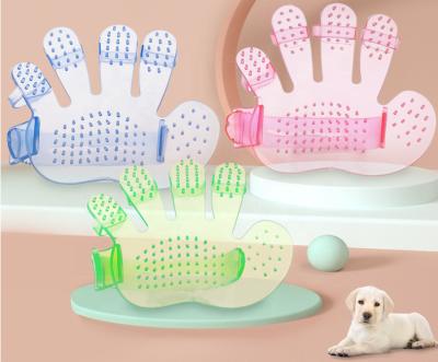 China Palm Design Massage Dog Bath Tool Pet Stored Deep Cleaning Hair Remove Glove Combing Grooming Remover Brush for sale