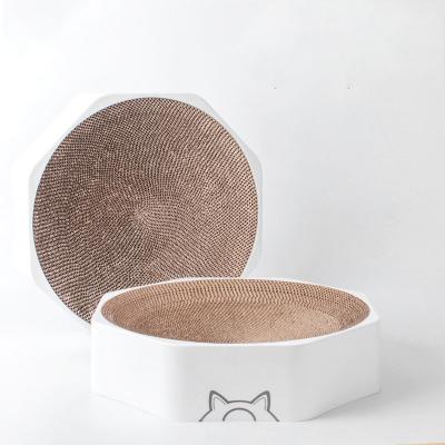 China Stocked Cats Pet Scratcher Toys High Density Wear Resistant Protective Shell Corrugated Cardboard Cat Scratch Plastic for sale