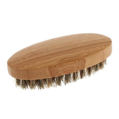 China Wholesale Grooming Men Oval Bamboo Boar Beard Brush Skin-Friendly Beard Skin for sale