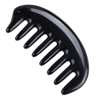 China Comfortable Most Popular Pocket Thickening Massage Comb Portable Water Buffalo Horn Comb for sale