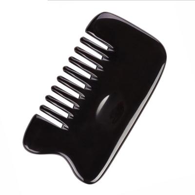 China Small Comfortable Wholesale Natural Ox Horn Comb Black Buffalo Horn Massage Comb for sale