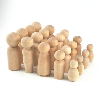 China Cheap wholesale price peg people educational diy natural unpainted wooden dolls peg for sale