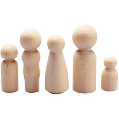 China Educational Unfinished Wooden Peg Dolls Classic Nativity Peg Doll Set for sale