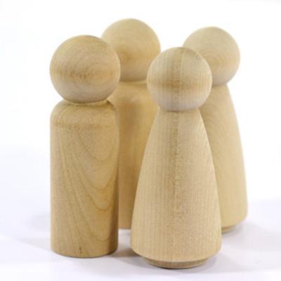 China Solid Unfinished Wooden Peg Doll Family DIY Crafts Educational Toys for sale