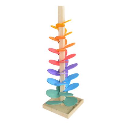 China Music Tree Toy Pine Wood Grain Color Building Blocks Propeller Shaped Eco-friendly Petals Toy Blocks for sale