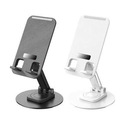 China Adjustable New design Portable Desktop Stand Mount Adjustable Foldable Support Table Alloy Metal 360 Rotating Aluminum Mobile Phone holder for sale