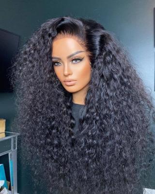 China Unprocessed Brazilian Curly Afro Kinky Curly Virgin Hair Full Lace Wigs New With Baby HairPre Plucked Hairline for sale