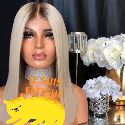 China Hot Brazilian Blonde Bob Wigs Lace Front Honey Wigs Ombre Short Human Hair Lace Wig 613 For White Women Hair for sale