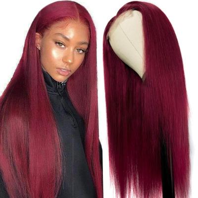 China 99J Swiss Lace Front Human Hair Wig 13x4 Lace Frontal Wigs For Women, Straight Lace Front Wig Unprocessed Brazilian Virgin Hair for sale