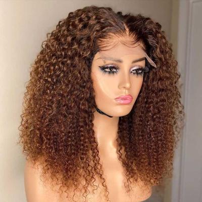 China Brown HD Full Lace Hair Straight Curly Wigs For Color Women Brazilian Hair Wholesale Transparent Lace Front Wig DHL VIP for sale