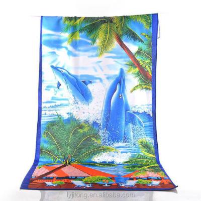 China Compressed Rectangle Microfiber Beach Towel With Popular Printed for sale