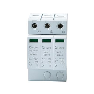 China T2 SOLAR DC SPD 3P 400V 600V 800V 100V 1100V 1200V 1500V 20-40KA Solar PV System (SPD) PV Surge Protection Devices for sale