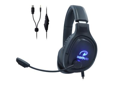 China Las auriculares del juego de la iluminación, trenzaron los auriculares del juego del RGB en venta