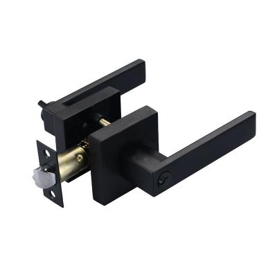 China Privacy Zinc Alloy Interior Exterior Square Passage Entry Door Entry Door Knob Dummy Black Tubular Lock for sale