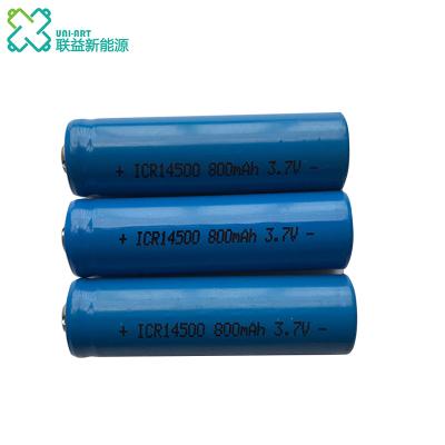 China Video Game Player A Grade ICR14500 3.7V 800mAh Rechargeable Li-ion Battery For Toys for sale