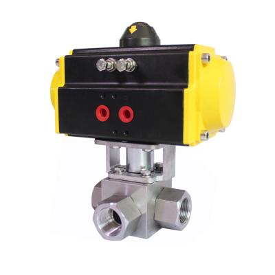 China COVNA Thread General High Pressure Three Way Pneumatic Ball Valve for sale