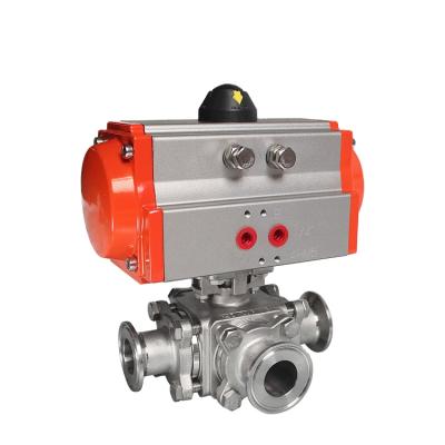 China General High Pressure Three Way Ball ValveTri Clamp Pneumatic Ball Valve for sale