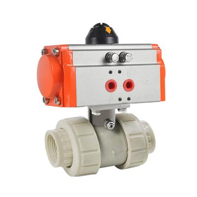 China COVNA General PVC Two Way Double Union Pneumatic Ball Valve for sale