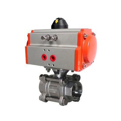 China COVNA 3PC Socket General Welding CF8M Pneumatic Air Control Ball Valve for sale