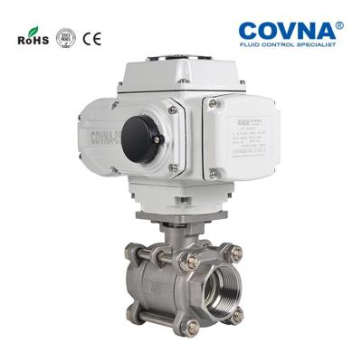 China 2PC PN40 DN15 1/2 Inch 220V 12V General Electric Stainless Steel Roller Ball Valve for sale