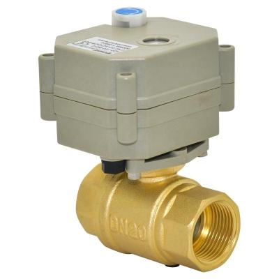 China General 1 Inch Motorized 2 Way Mini Brass Ball Remote Control Auto Water Caliper Motorized Shut Off Valve for sale