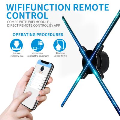 China Wifi Z5 100cm wifi advertising equipment display 3D holographic hologram led fan with 4 blades for sale