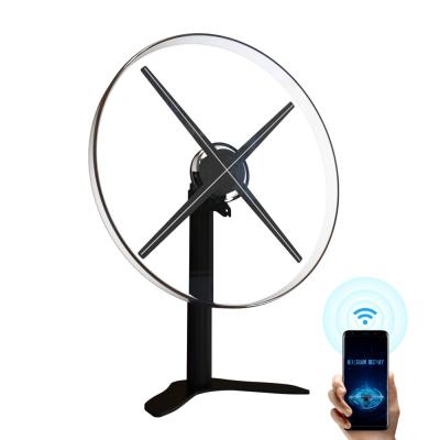 China Outdoor Desktop tpye 65cm 3D Hologram LED Fan Display With Acrylic Cover DZ65 for sale