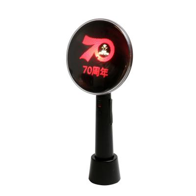 China Electric Rechargeable Mini Display 3D Hologram LED Desktop Fan 10cm for sale