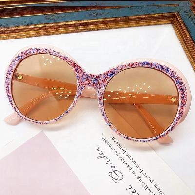 China New Arrival Colorful Shades Sunglasses Glass Oversized Round Frame 2022 Sun Glasses For Ladies for sale