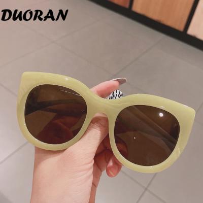 China Latest Fashion Round Vintage Around Candy Color Cat Eye Sunglasses 2022 Summer Sun Glasses For Women for sale