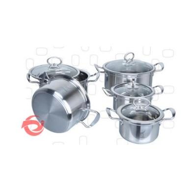 China Sustainable Wholesale Kitchenware 8pics Casserole Cooking Pots Sets Nonstick Cookware Pots And Pans Stainless Steel Cookware Set for sale