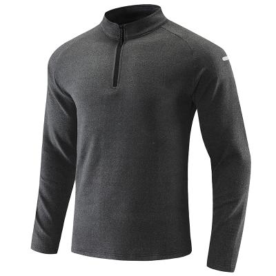 China Anti-Wrinkle Mens Half Zip Fleece Pullover Mens Sports T-shirts Workout Top Sweatshirt Sweatshirt Zipper For Muscle Fit Top Sportswear men for sale