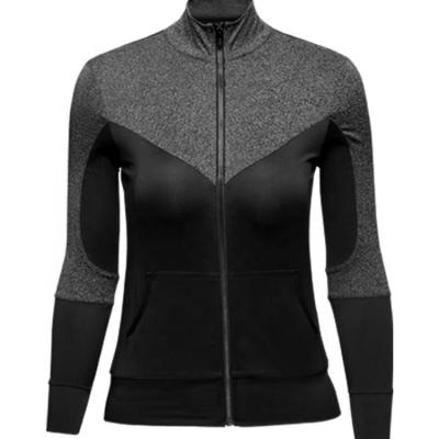 China Breathable Sports Shape Stand Collar With Zipper Jacket Fitness And Yoga Wear Jacket For Women for sale