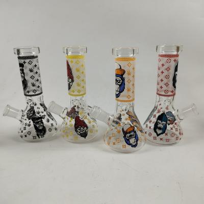 China Glass Customized Glass Hookah Shisha Water Pipe Vase Colorful Drawing Smoking Glass Hookah Water Pipe for sale