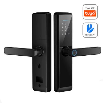 China Office Hotel Apartment Home TTlock zigbee tuya wifi outdoor door knob smart key locks and keys biometric fingerprint door digital electric mortise lock for sale