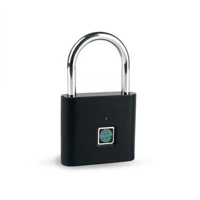 China Smart Lock Fingerprint Padlock IP65 Zinc Alloy Home Locks Fingerprint Locker Lock With USB Charging Black for sale