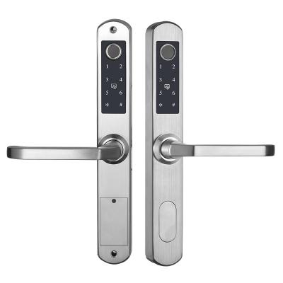 China Home Office Hotel Apartment Tuya Double Bolt Dead Bolt Lock Home Waterproof Metal Side Smart Front Door With Biometric Wifi Fingerprint Cerradura Smart for sale