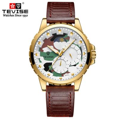 China Automatic date TEVISE T815A 2020 top brand men watch automatic design mechanical waterproof tevise moon phase watch for sale