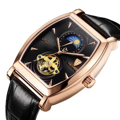 China 2019 fashion luxury outdoor leather strap automatic mechanical brand watch men's date TEVISE 8383D male clock for sale