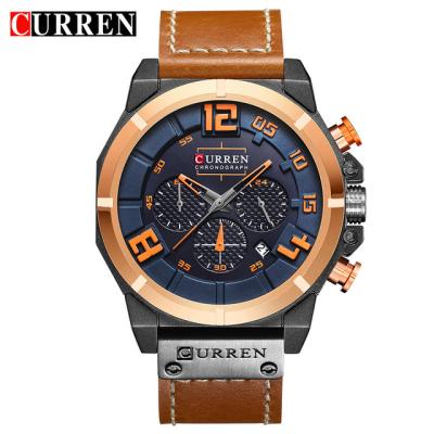 China High Quality Date CURREN 8287 Date Clock Men Quartz Automatic Chronograph Watch 24 Hour New In Running Watch Brand for sale