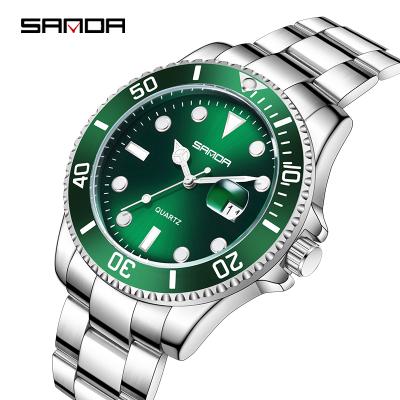 China SANDA P1099 Water Resistant Quartz Watch For Men Luxury New Product Business Green Dial Top Brand Watches Men Set for sale