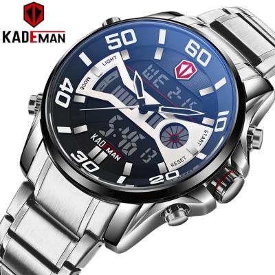 China KADEMAN K6171 Multi Functional Alarm Boys Watches Dual Display Luminous Alarm Functional Led Digital Analog Sports Watches for sale