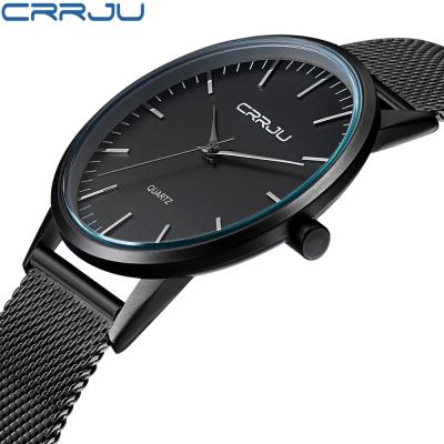 China Automatic Top Luxury Elegant Woman Date CRRJU 2185 Wristwatch Simple Stainless Steel Men Watches Waterproof for sale