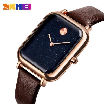 China SKMEI 9187 Quartz Non-Specific Custom Watches Leather Band Watch Minimalist 3atm Waterproof Relojes Hombre for sale