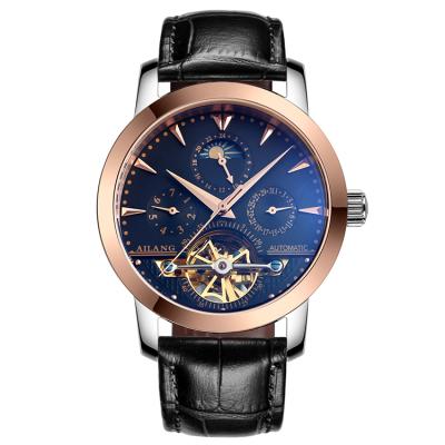 China Newly Moon Phase Date AILANG2606 Cadenlar Full Leather Men's Wrist Watch Automatic Mechanical Week Display Wrist Watch for sale