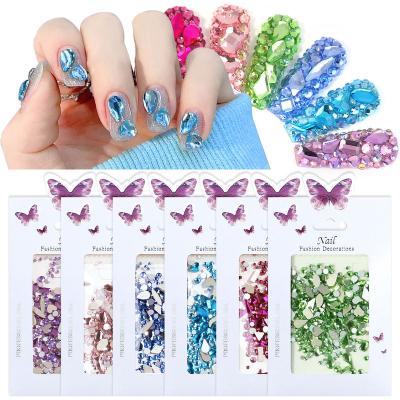 China Fashion 3D Diamond Different Size Nail Art Decorations Lovely Glitter Flakes Shiny Charms Glitter Dye Dust Decoration Manicure for sale