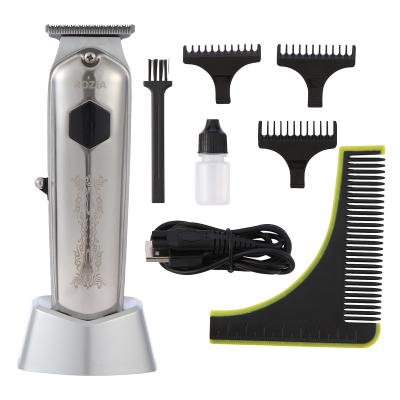 China Cordless Twin Blade Clipper Hair Remover Electric Steel Trimmer With Base Professional Steel Hair Trimmer And Clipper for sale