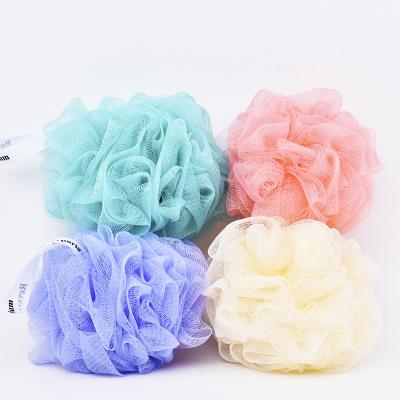 China All Natural 4 Colors Flower Shape Bath Shower Ball Sponge Body Natural Eco Friendly Loofah Mesh Soft Packing Simple Color Feature Material for sale