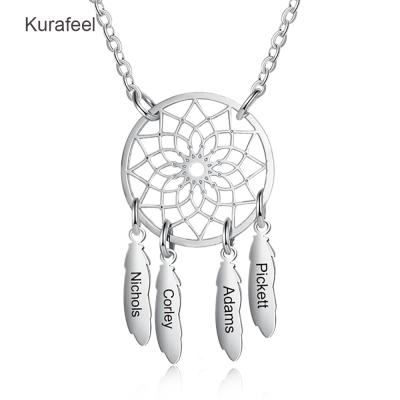 China Europe Style FASHIONABLE Hot Selling Custom Women's Round Lettering 925 Sterling Silver Pendant Necklace Named Necklace for sale