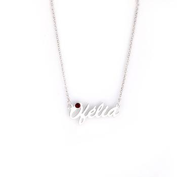 China Name Necklace Gift Personalized Name Pendant 925 Sterling Silver Birthstone Custom Name Fashion Design Lady wholesale CLASSIC for sale